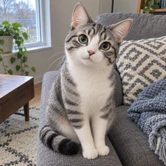 AI-generated photo reference: grey-and-white tabby cat